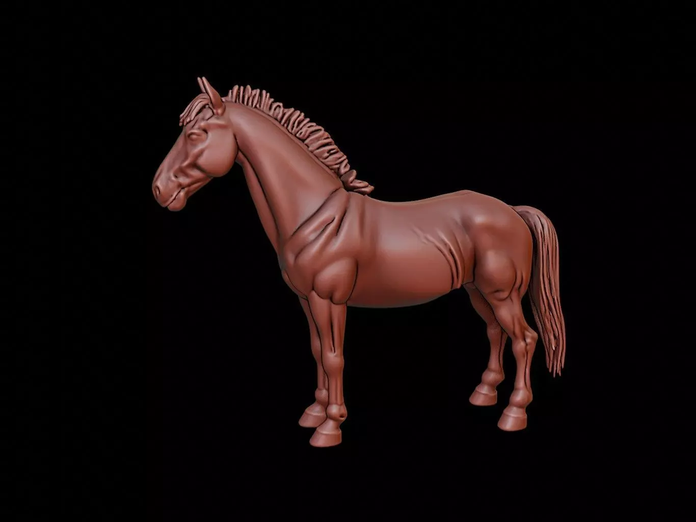 Horse Animal Sculpture 3D print model_0