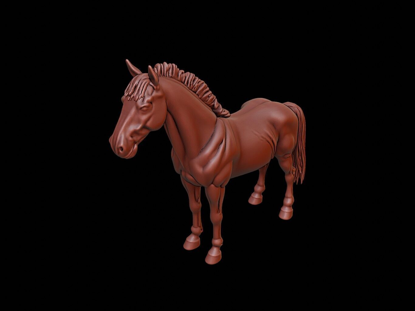 Horse Animal Sculpture 3D print model_1