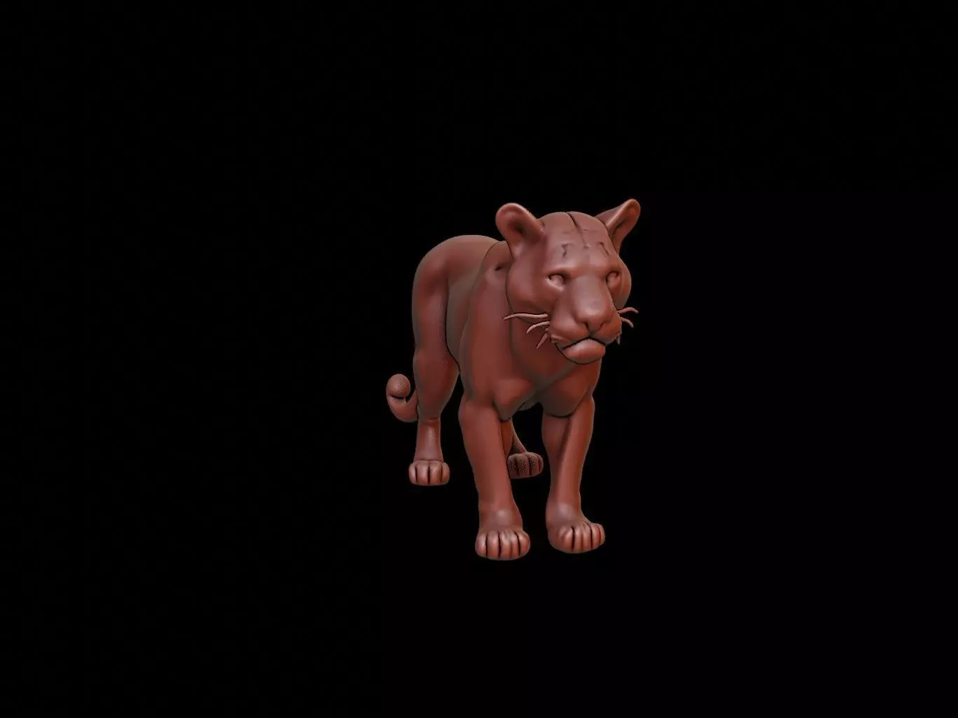 Jaguar Animal Sculpture 3D print model_0