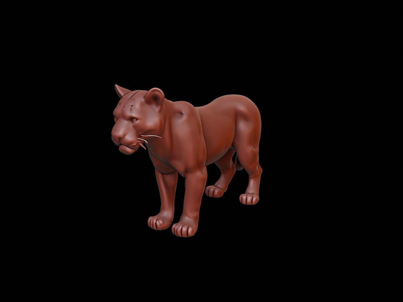 Jaguar Animal Sculpture 3D print model_2