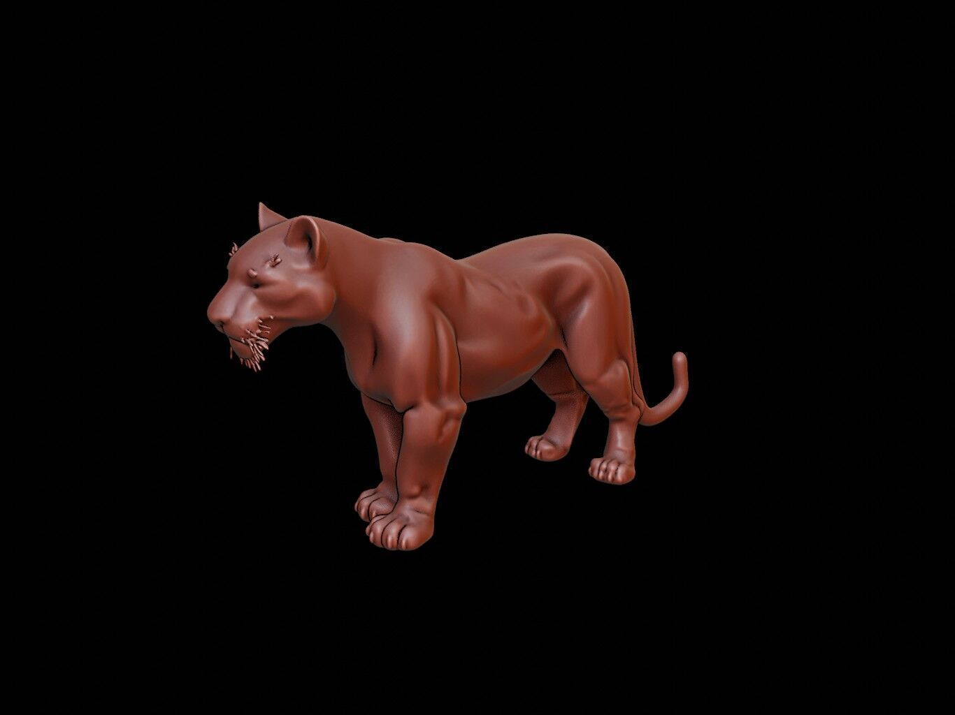 Jaguar Animal Sculpture 3D print model_2