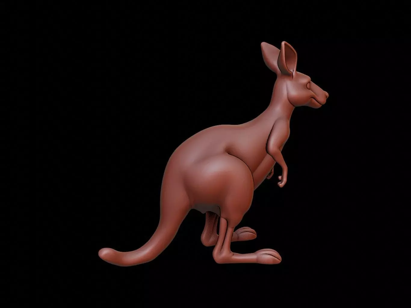 Kangaroo Animal Sculpture 3D print model_0