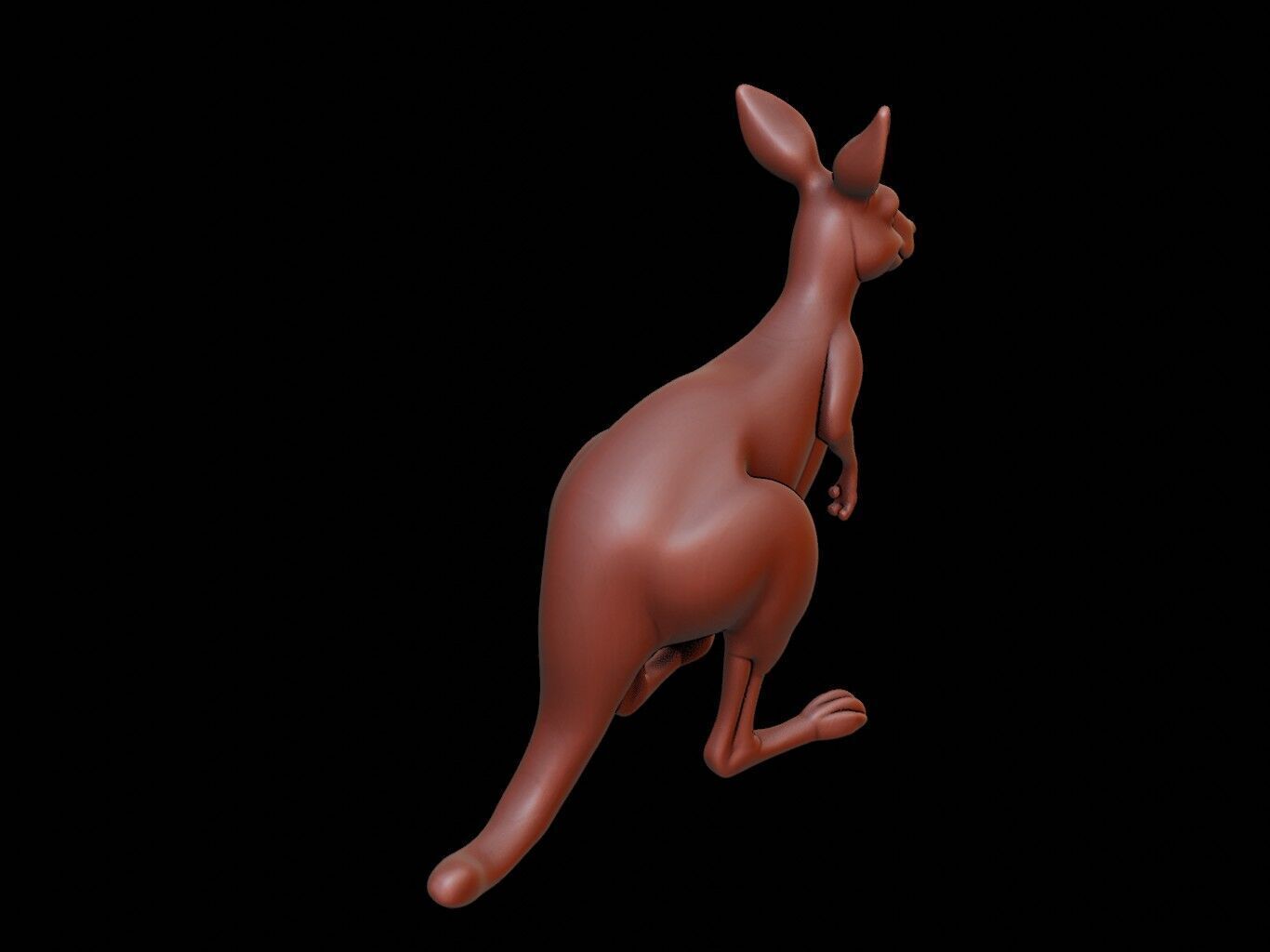Kangaroo Animal Sculpture 3D print model_1