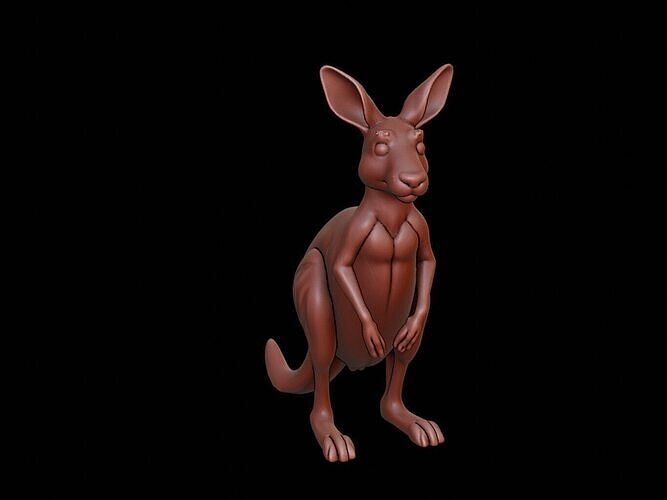 Kangaroo Animal Sculpture 3D print model