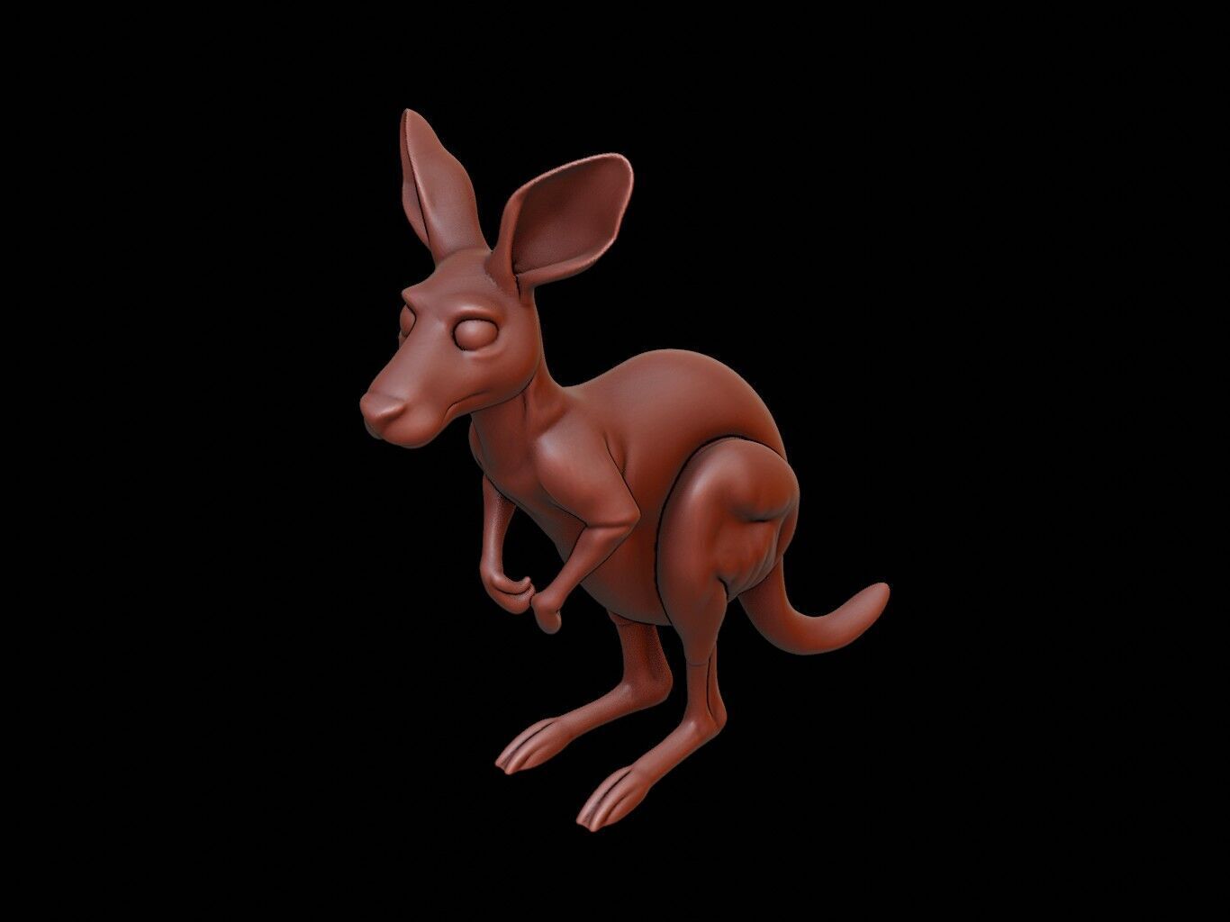 Kangaroo Animal Sculpture 3D print model_1