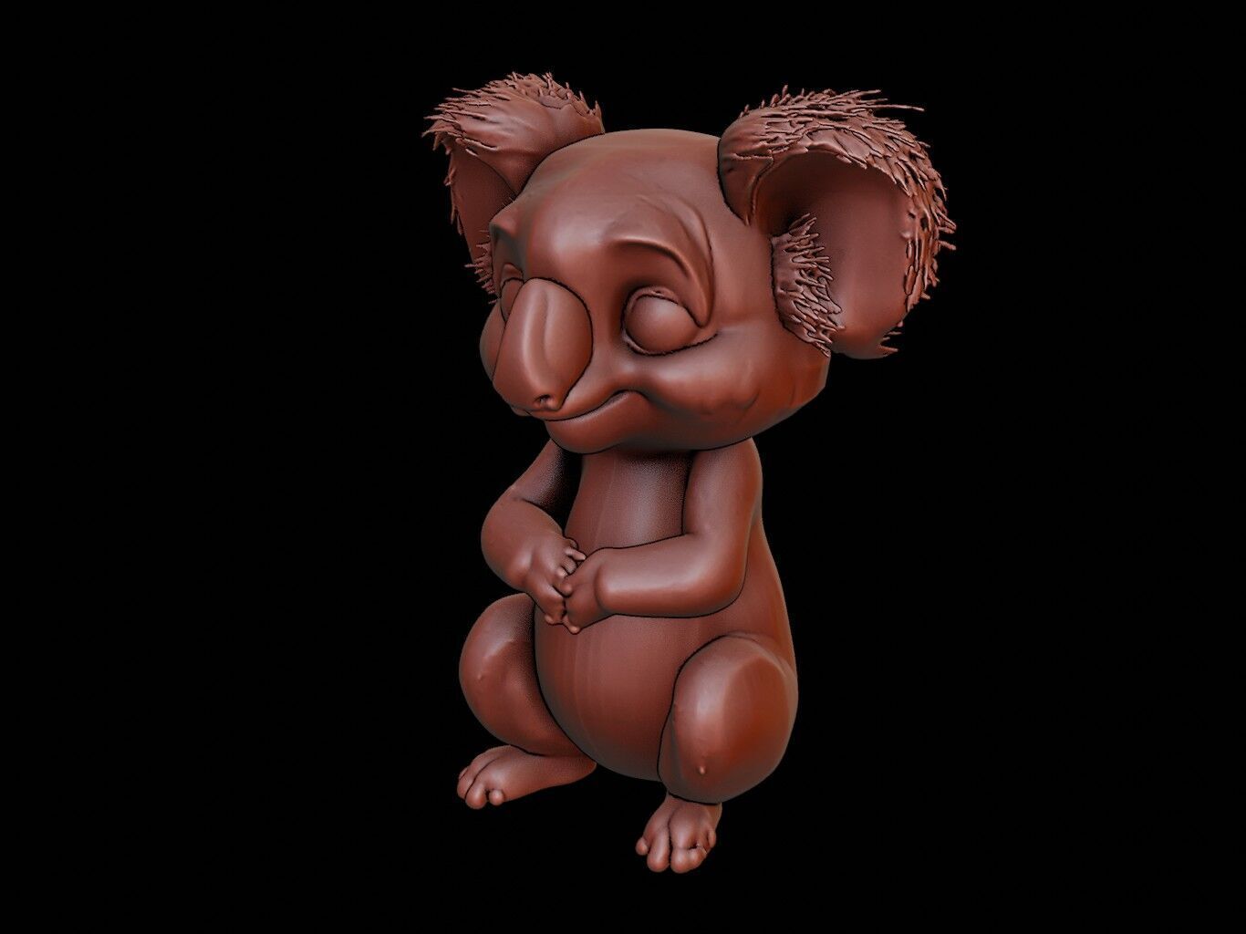 Koala Animal Sculpture 3D print model_2