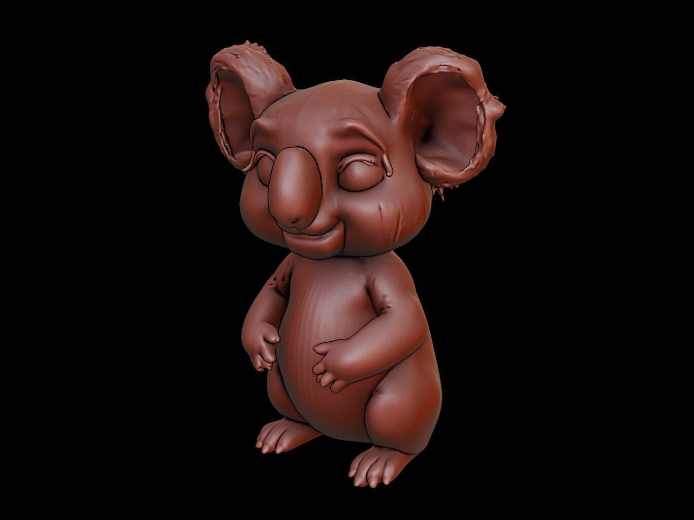 Koala Animal Sculpture 3D print model_2