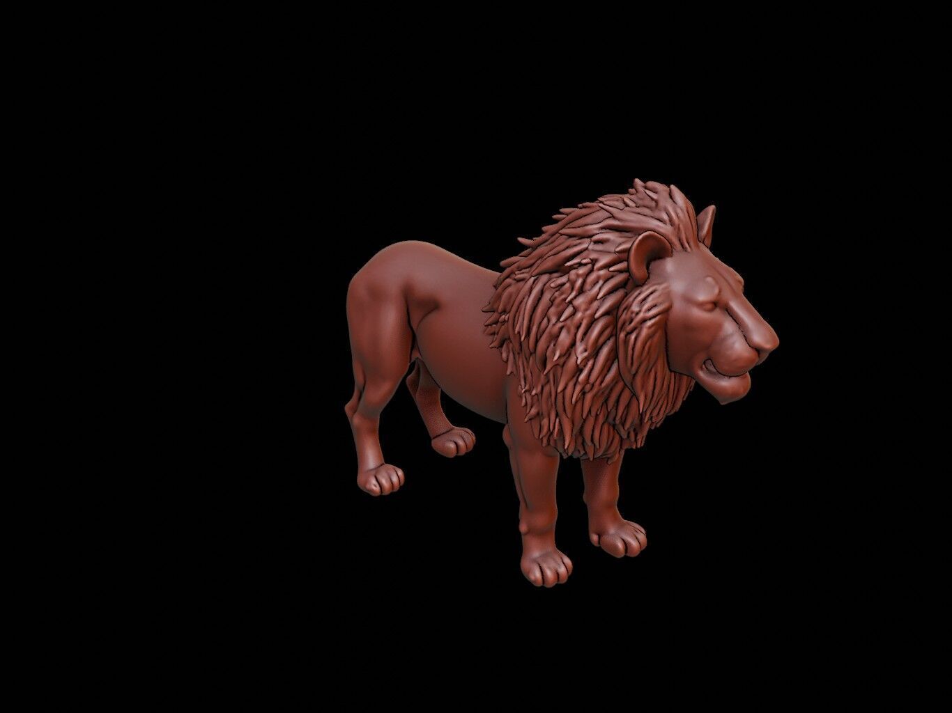 Lion Animal Sculpture 3D print model_1