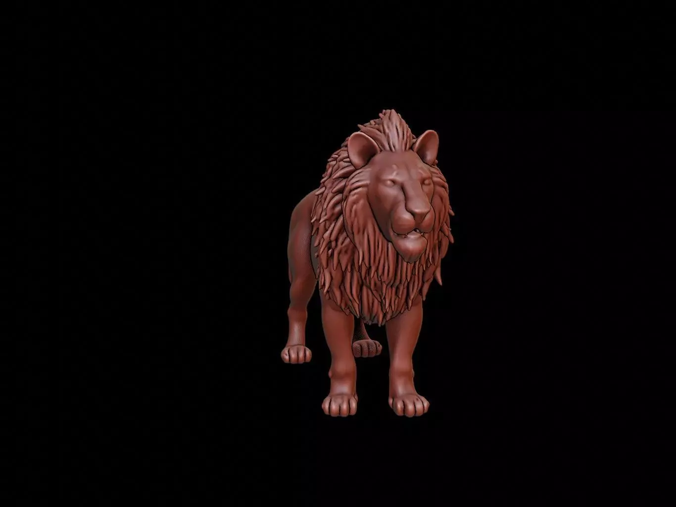 Lion Animal Sculpture 3D print model_0