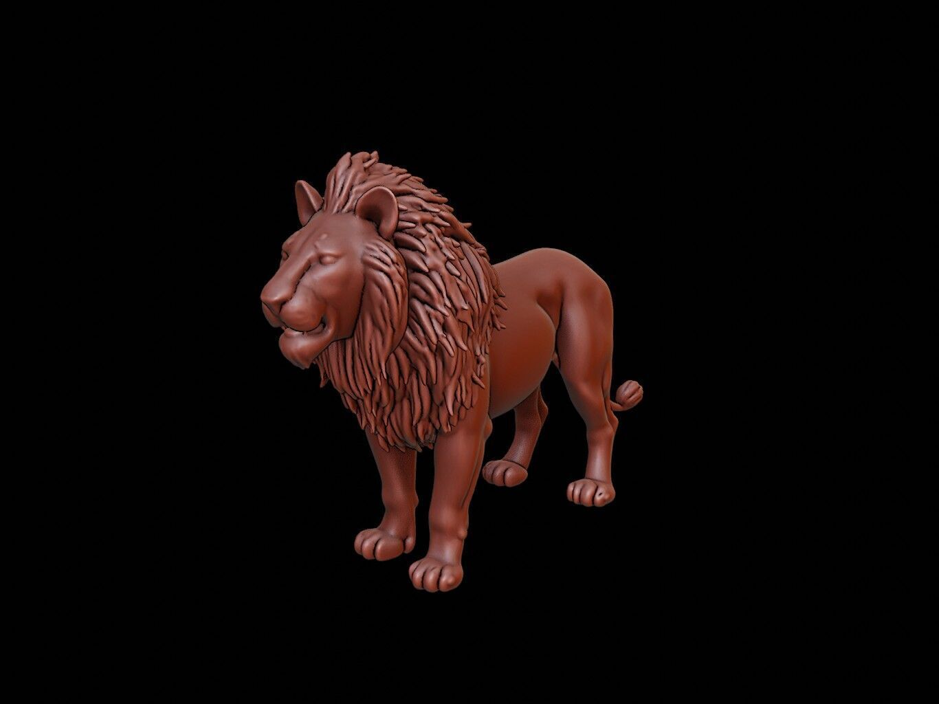 Lion Animal Sculpture 3D print model_2