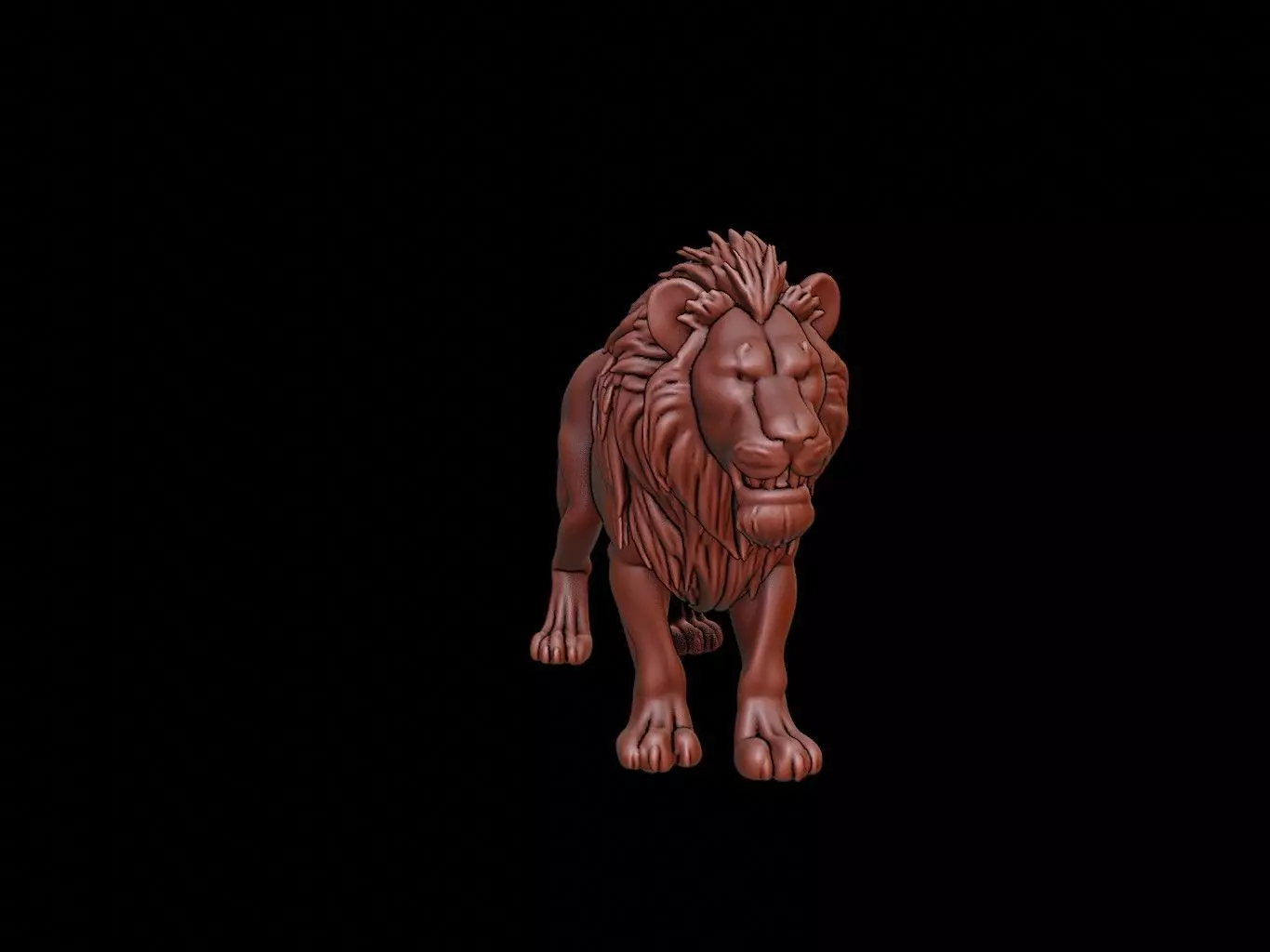 Lion Animal Sculpture 3D print model