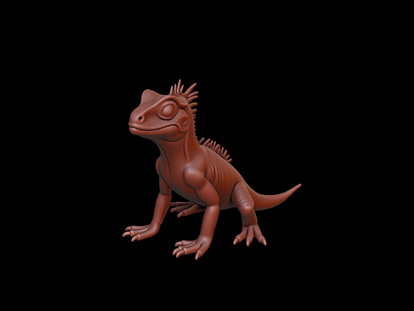 Lizard Animal Sculpture 3D print model_2