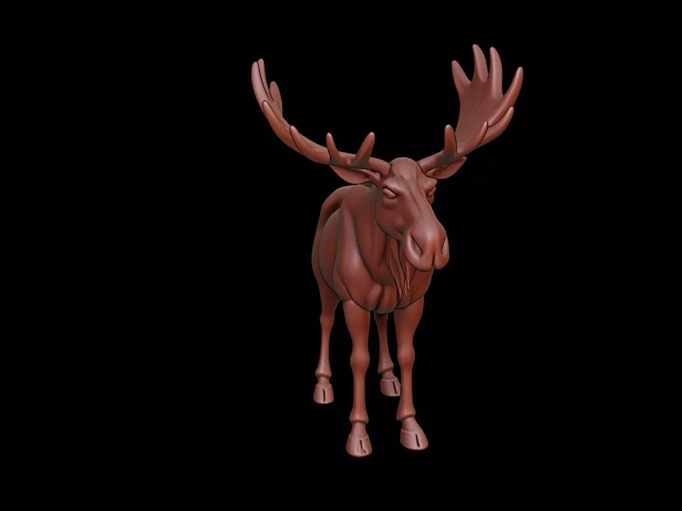 Moose Animal Sculpture 3D print model_0