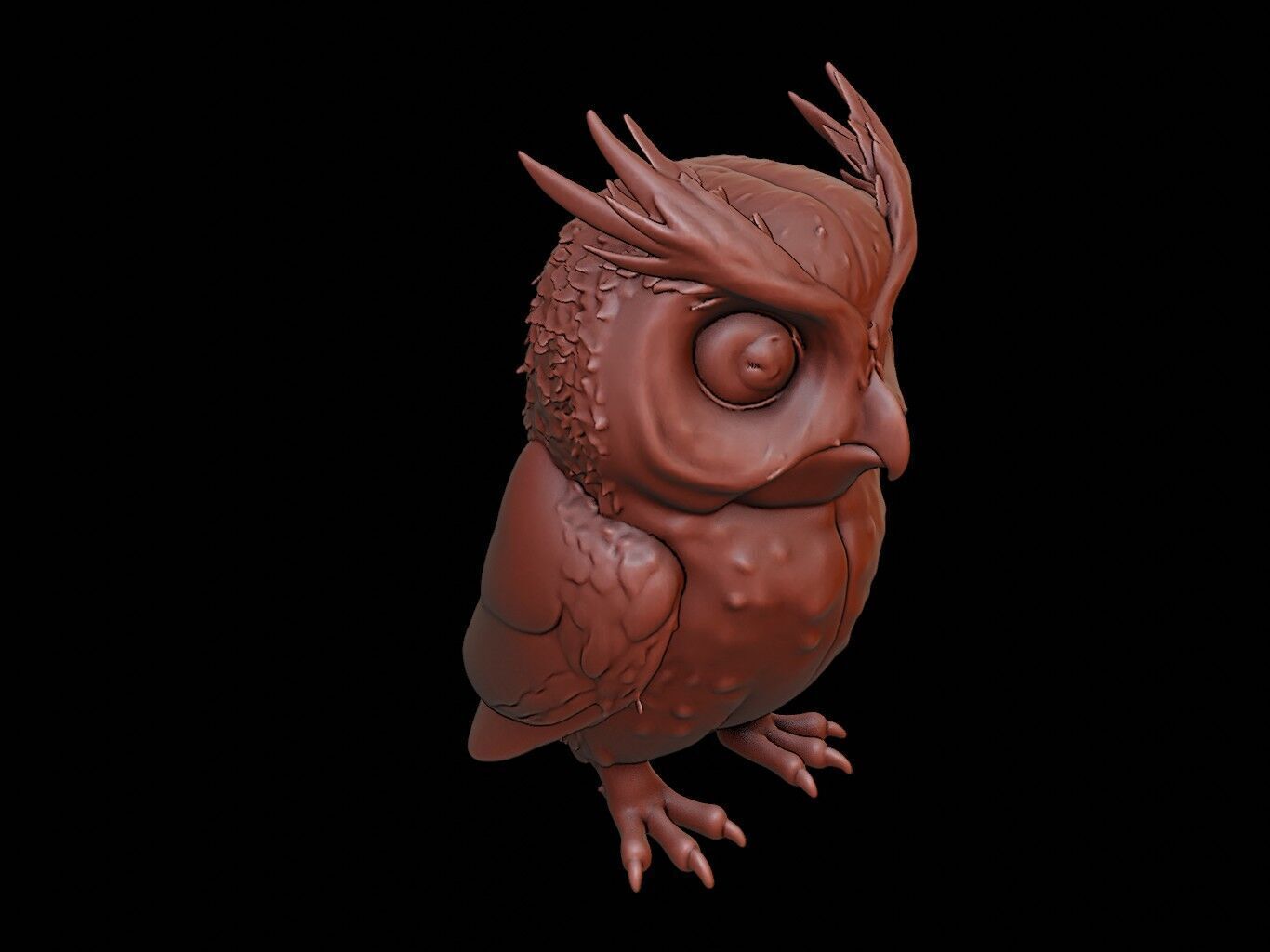 Owl Animal Sculpture 3D print model_1