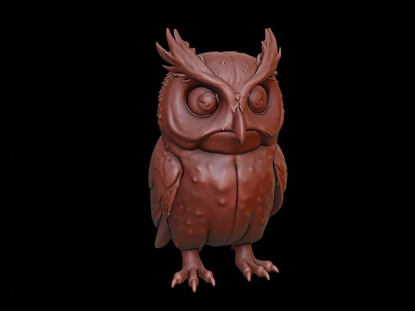 Owl Animal Sculpture 3D print model_0