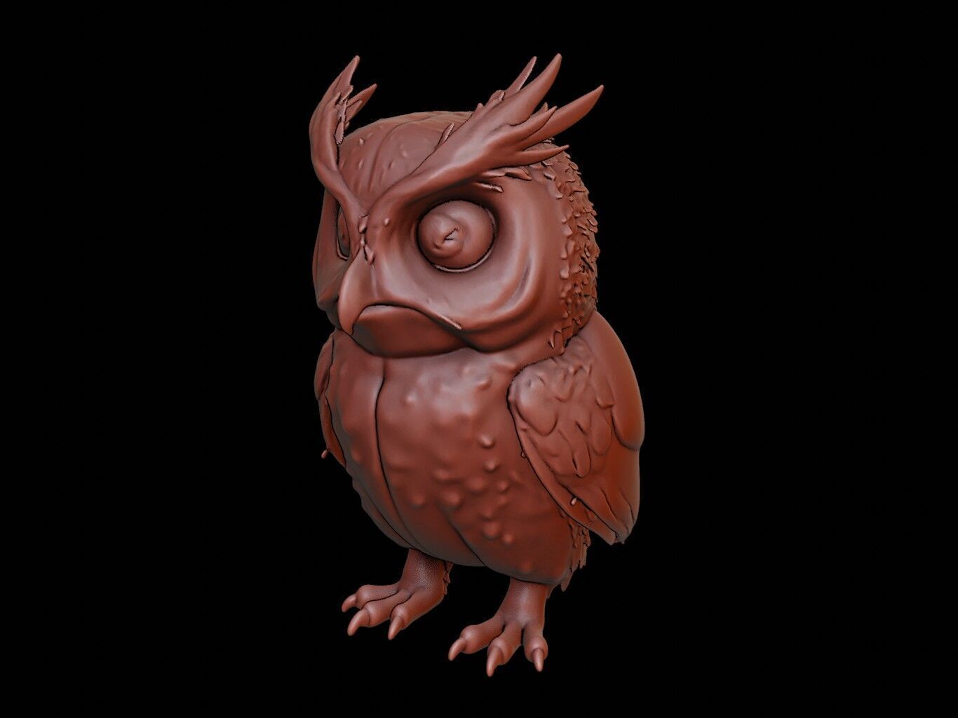 Owl Animal Sculpture 3D print model_2