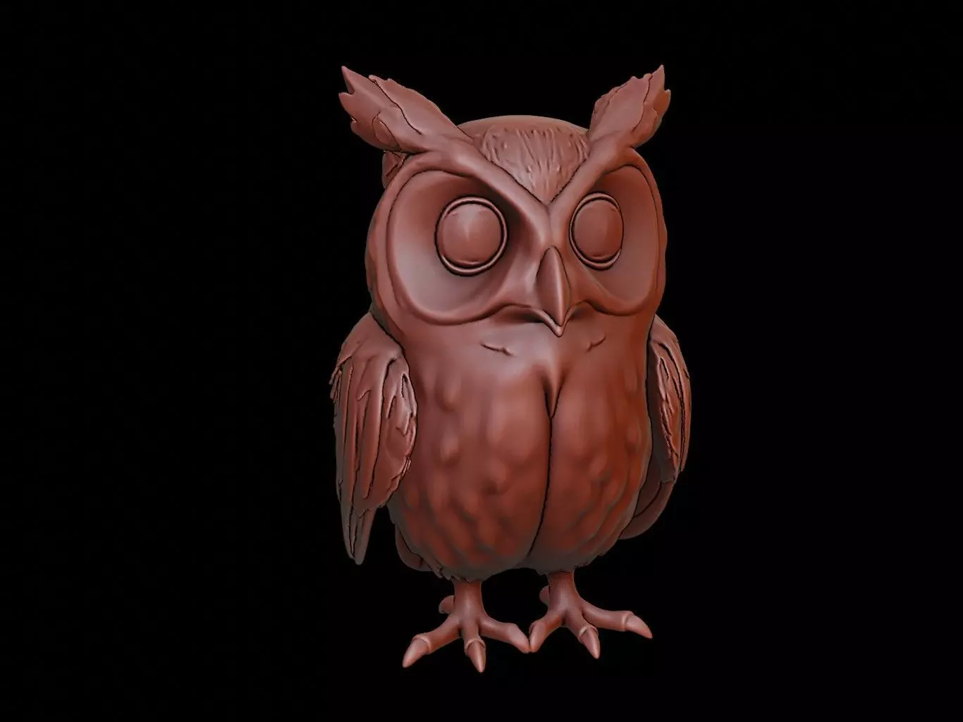 Owl Animal Sculpture 3D print model