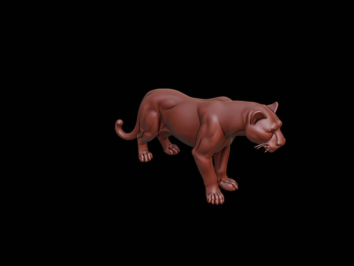 Panther Animal Sculpture 3D print model_1