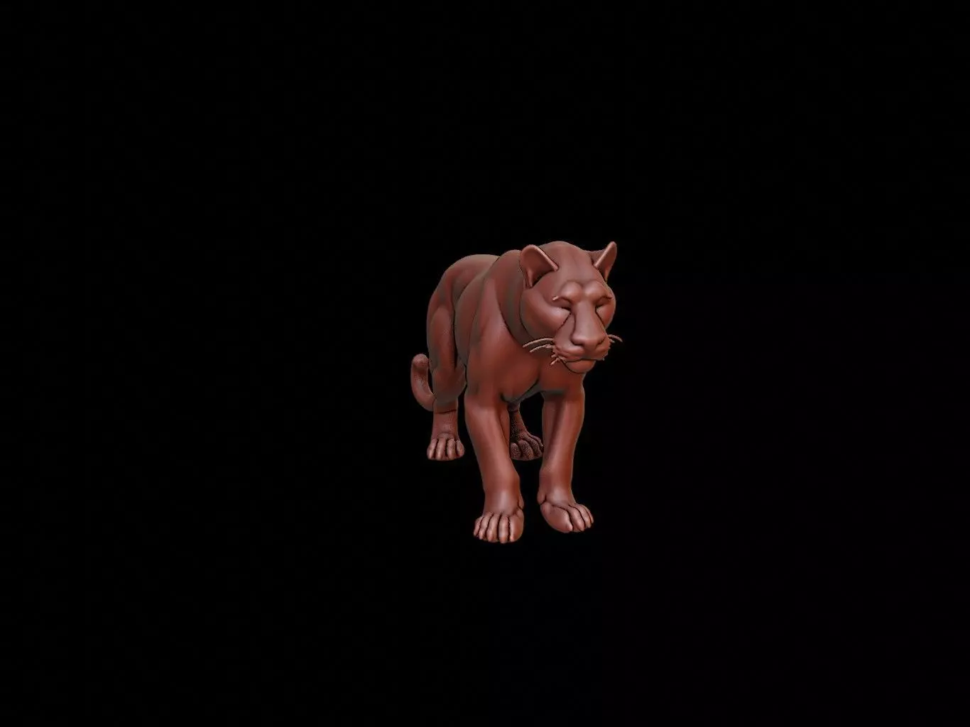 Panther Animal Sculpture 3D print model_0