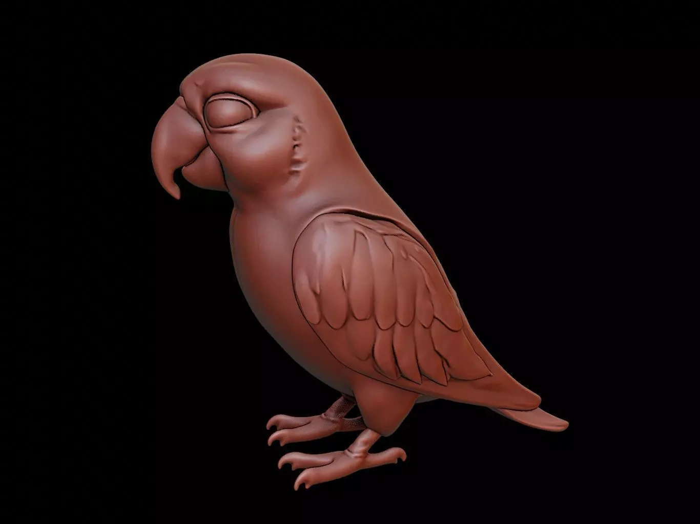 Parrot Animal Sculpture 3D print model_0
