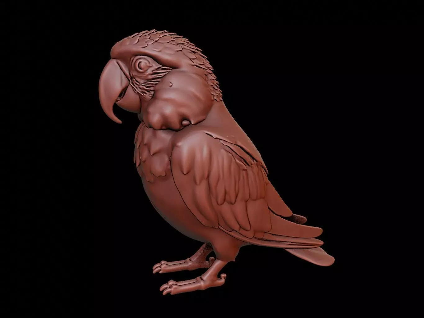 Parrot Animal Sculpture 3D print model_0
