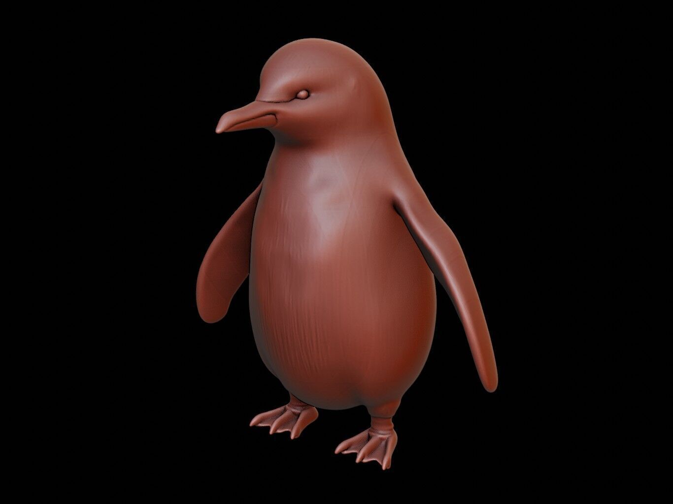 Penguin Animal Sculpture 3D print model_2