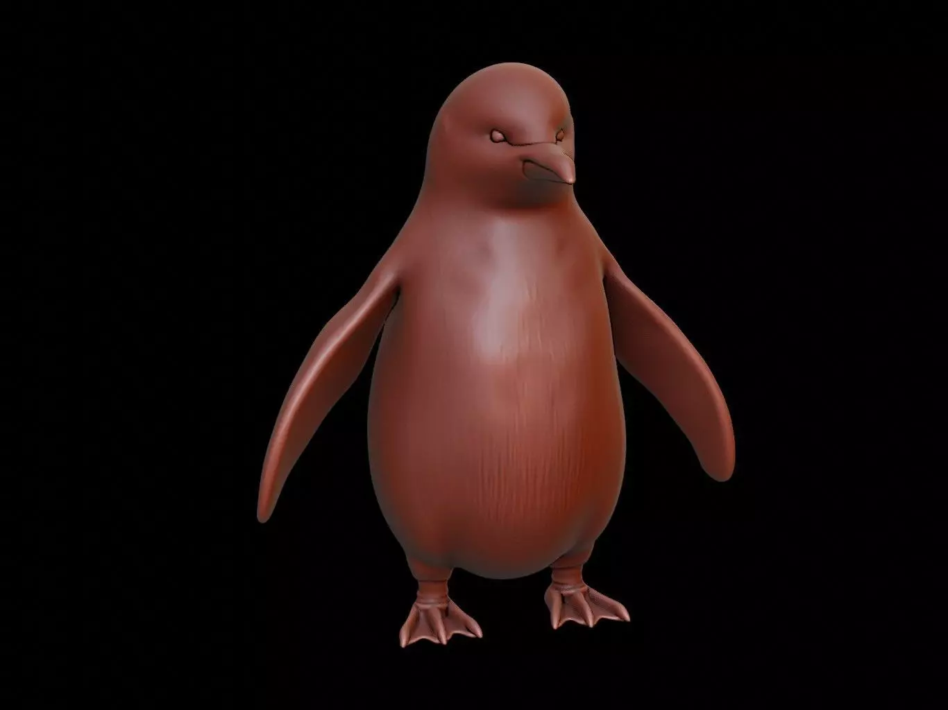 Penguin Animal Sculpture 3D print model_0