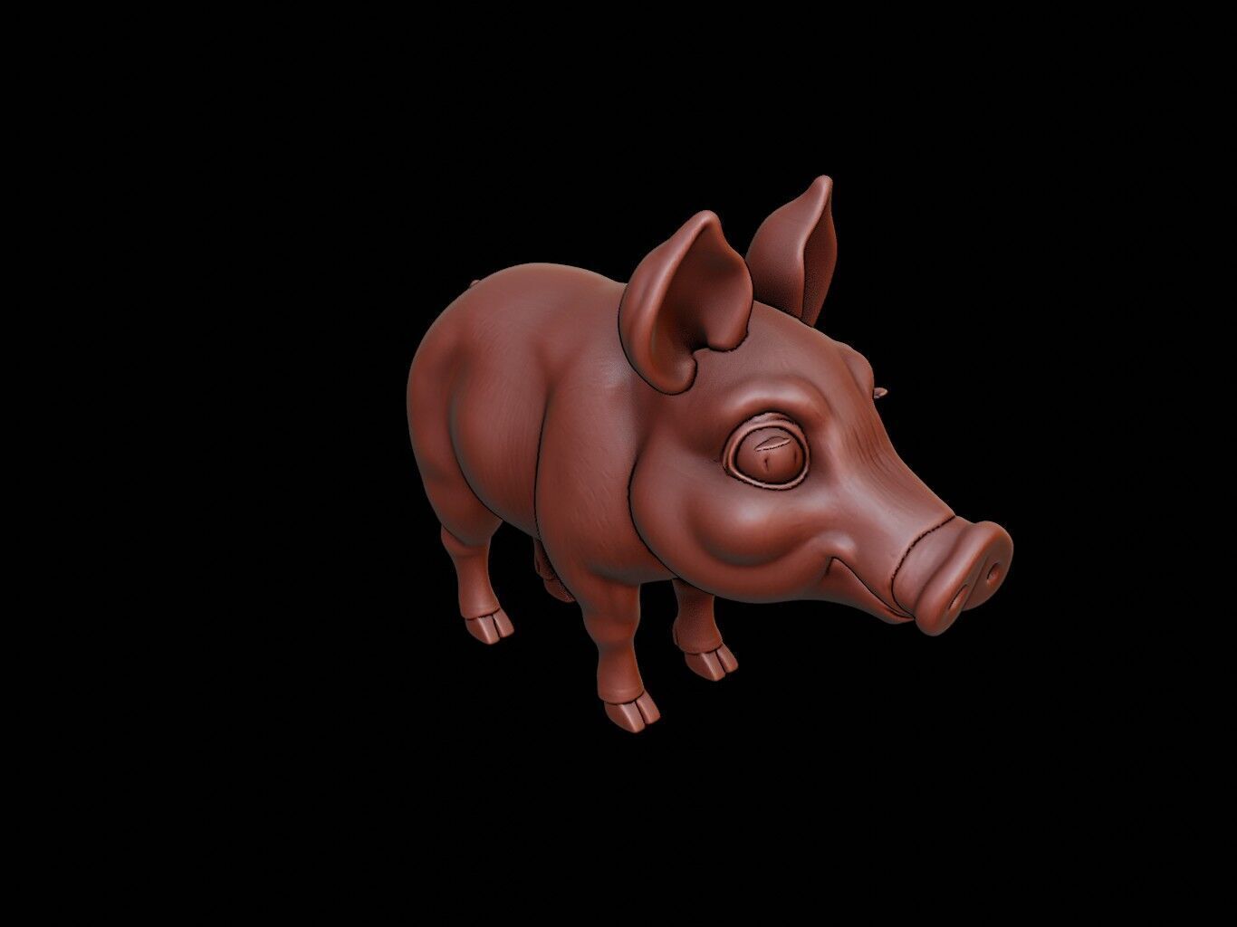 Pig Animal Sculpture 3D print model_1