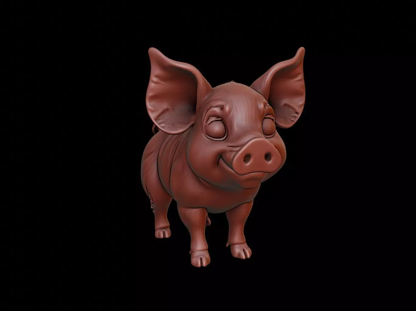 Pig Animal Sculpture 3D print model_0