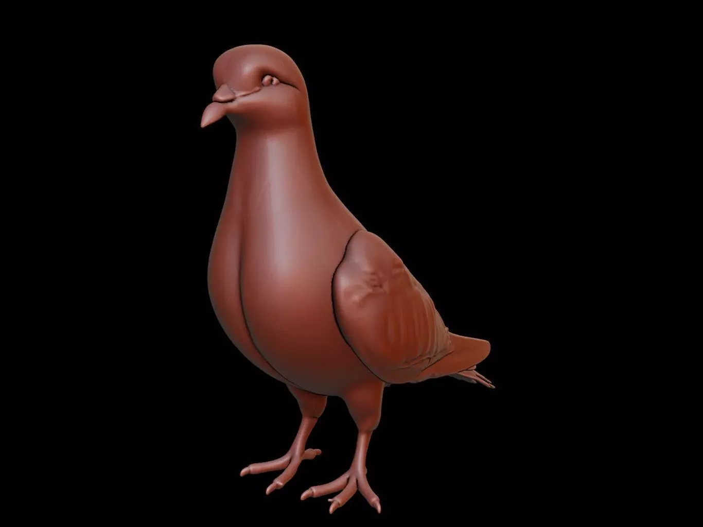 Pigeon Animal Sculpture 3D print model_0