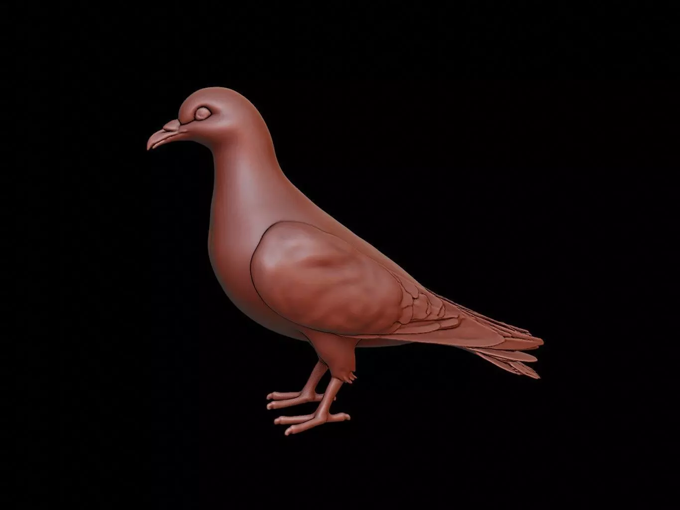 Pigeon Animal Sculpture 3D print model_0