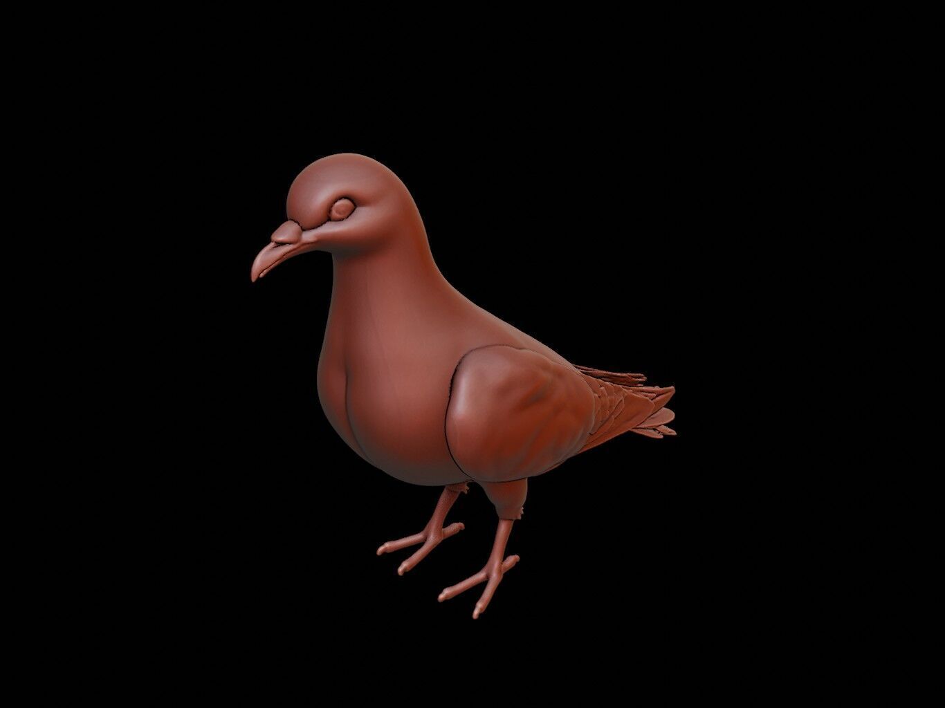 Pigeon Animal Sculpture 3D print model_1