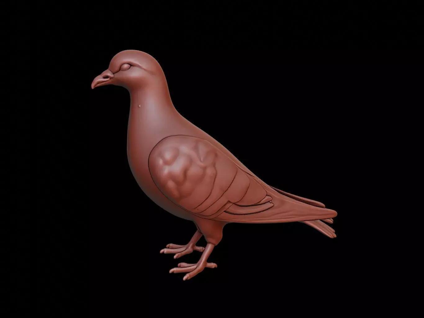 Pigeon Animal Sculpture 3D print model