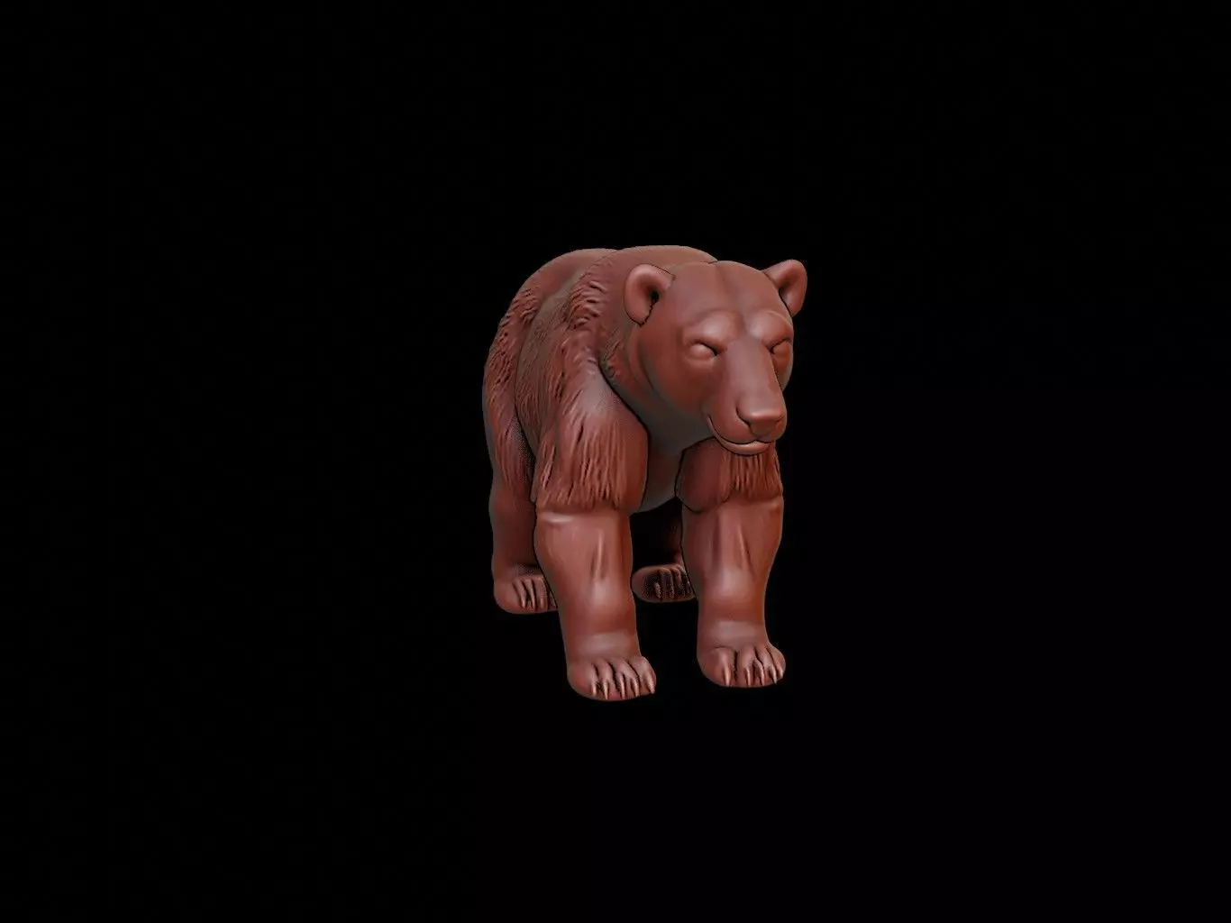 Polar Bear Animal Sculpture 3D print model_0