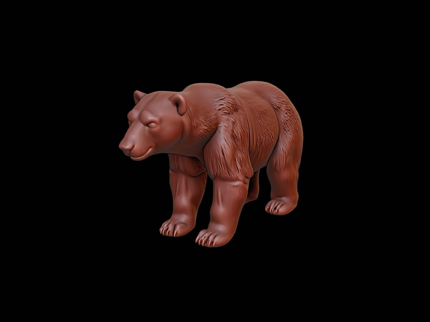 Polar Bear Animal Sculpture 3D print model_2