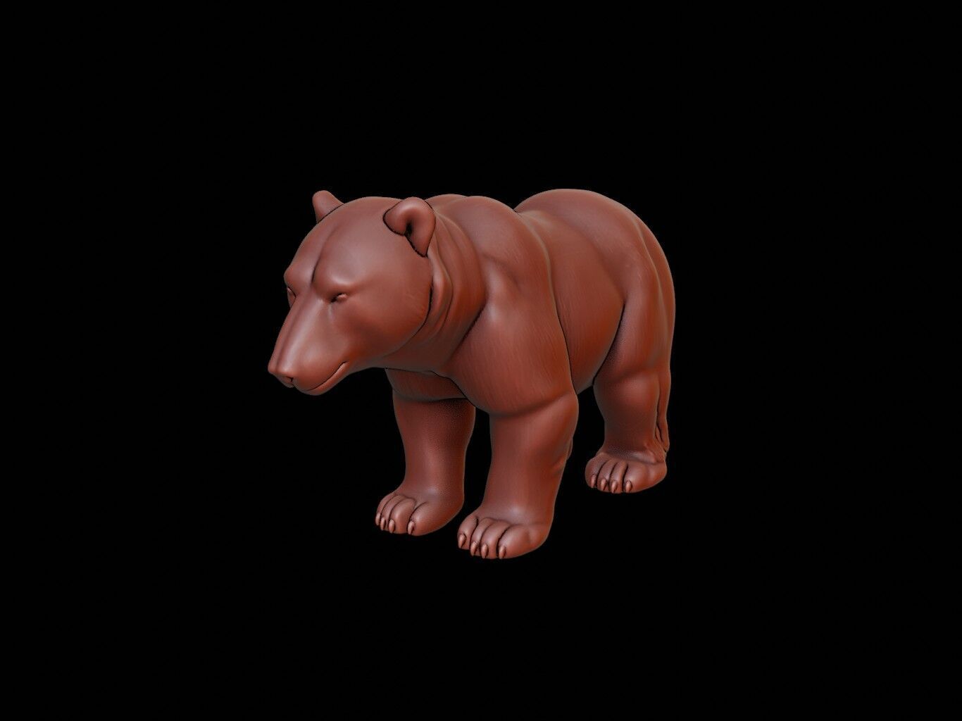 Polar Bear Animal Sculpture 3D print model_2