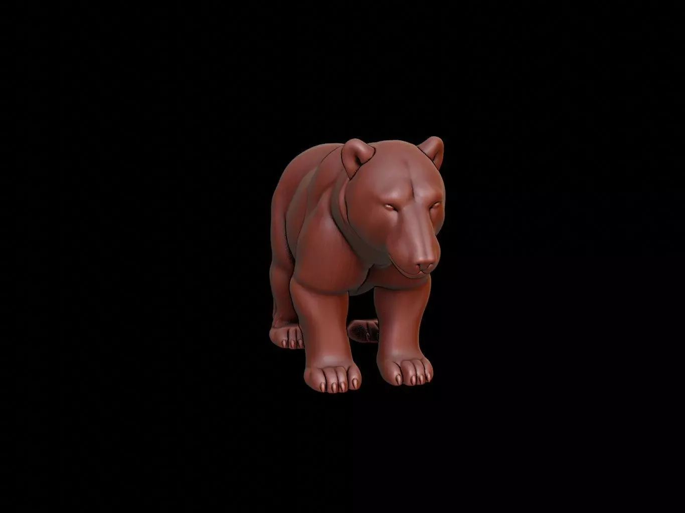 Polar Bear Animal Sculpture 3D print model_0