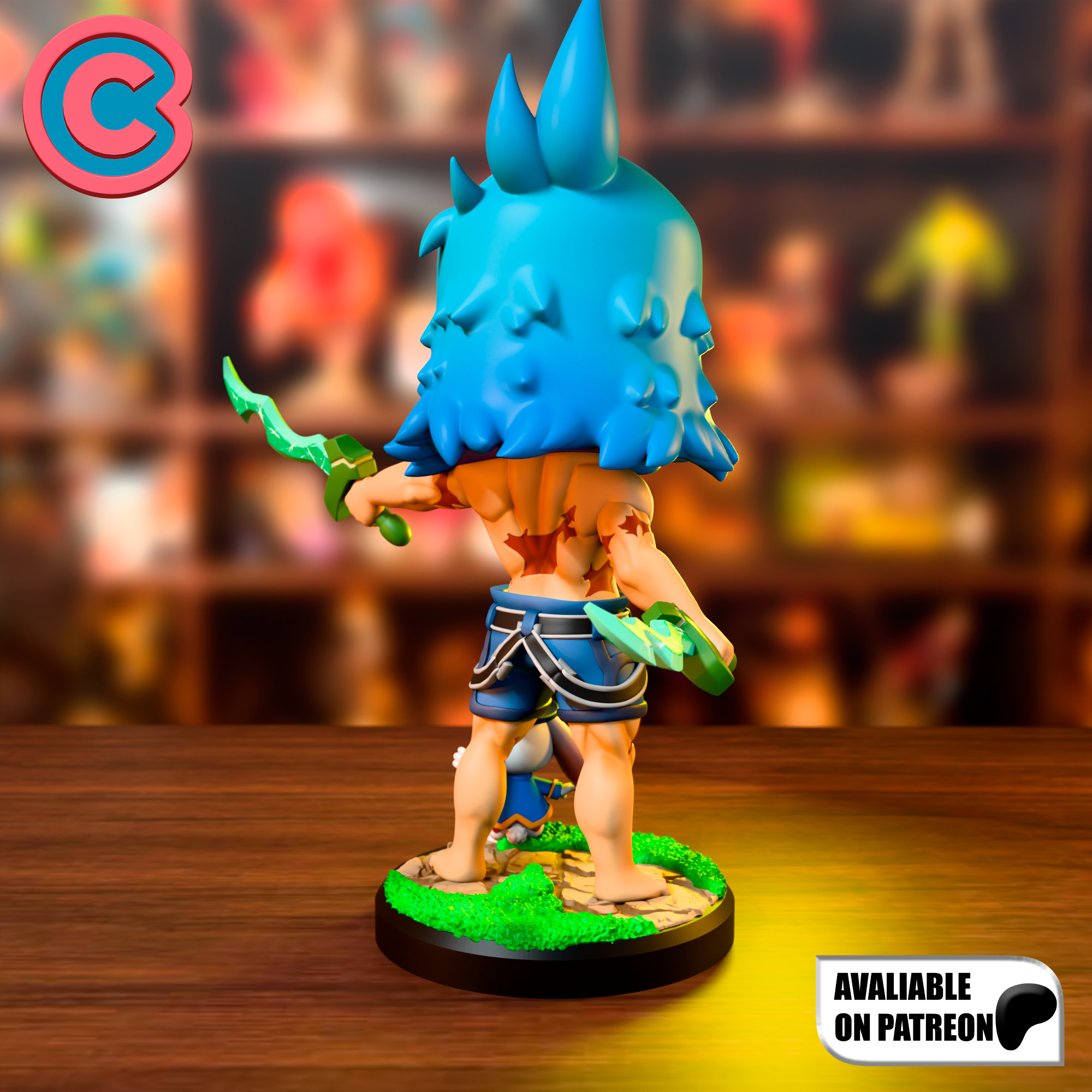 Sunraku - Chibi Figure from Shangri-La Frontier Anime 3D print model_1