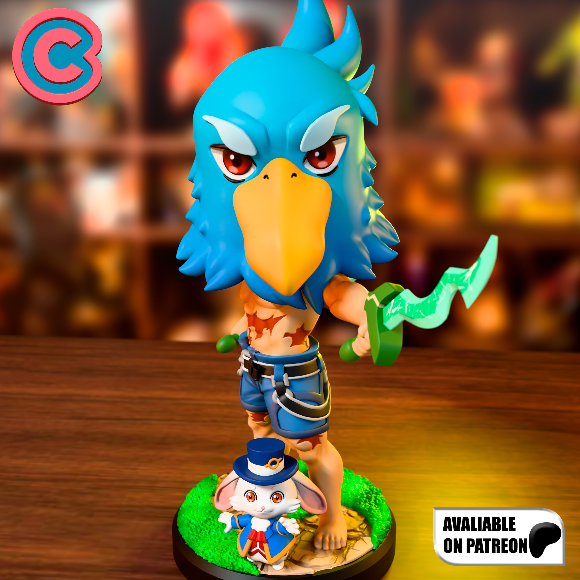Sunraku - Chibi Figure from Shangri-La Frontier Anime 3D print model_2