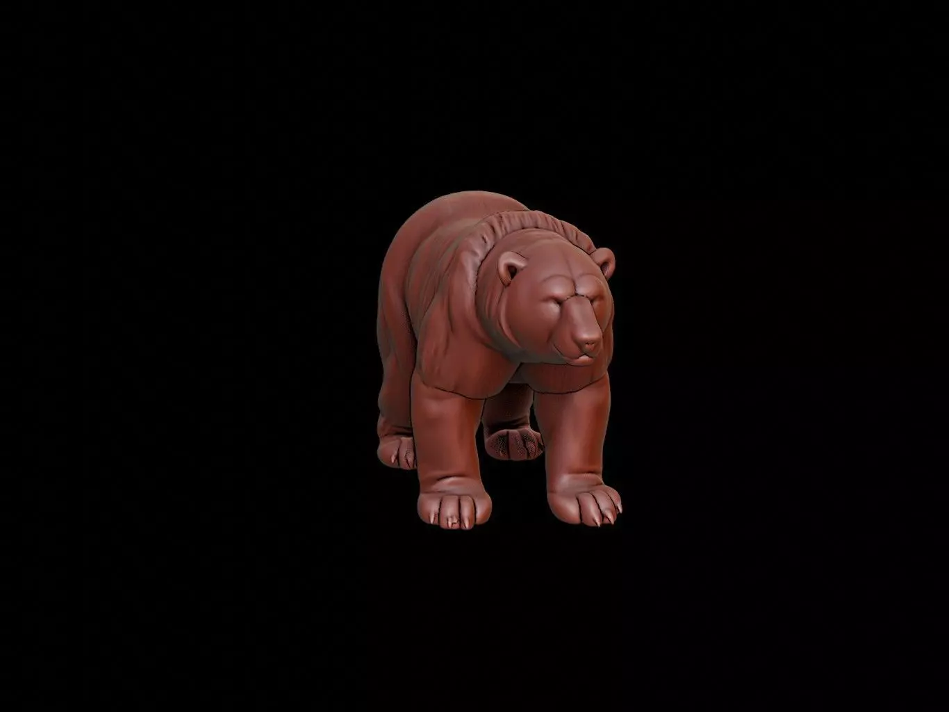 Polar Bear Animal Sculpture 3D print model_0