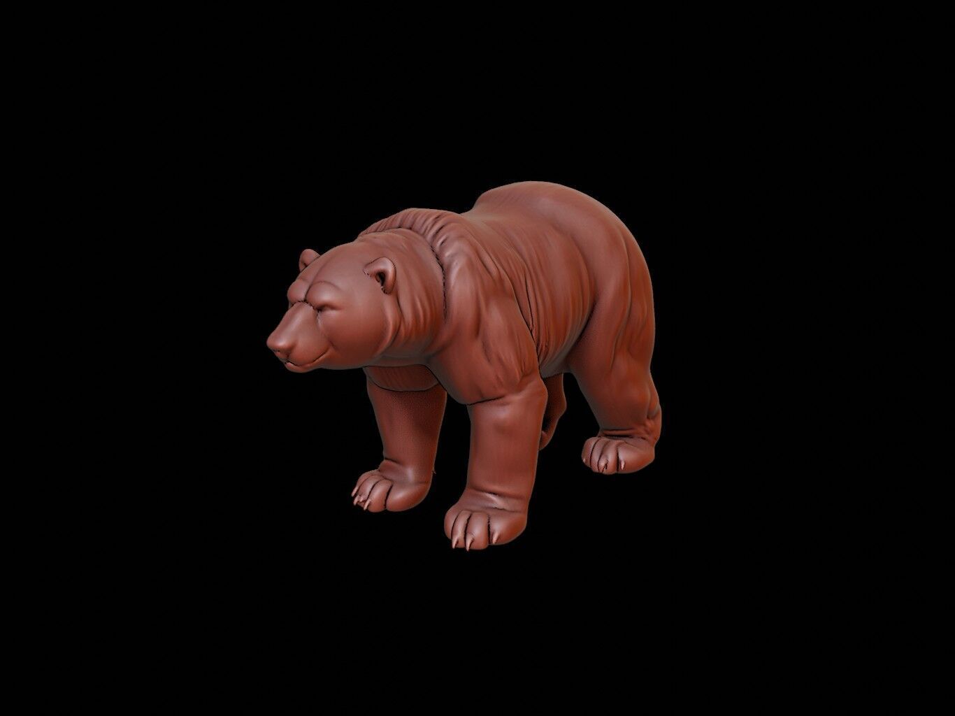 Polar Bear Animal Sculpture 3D print model_2