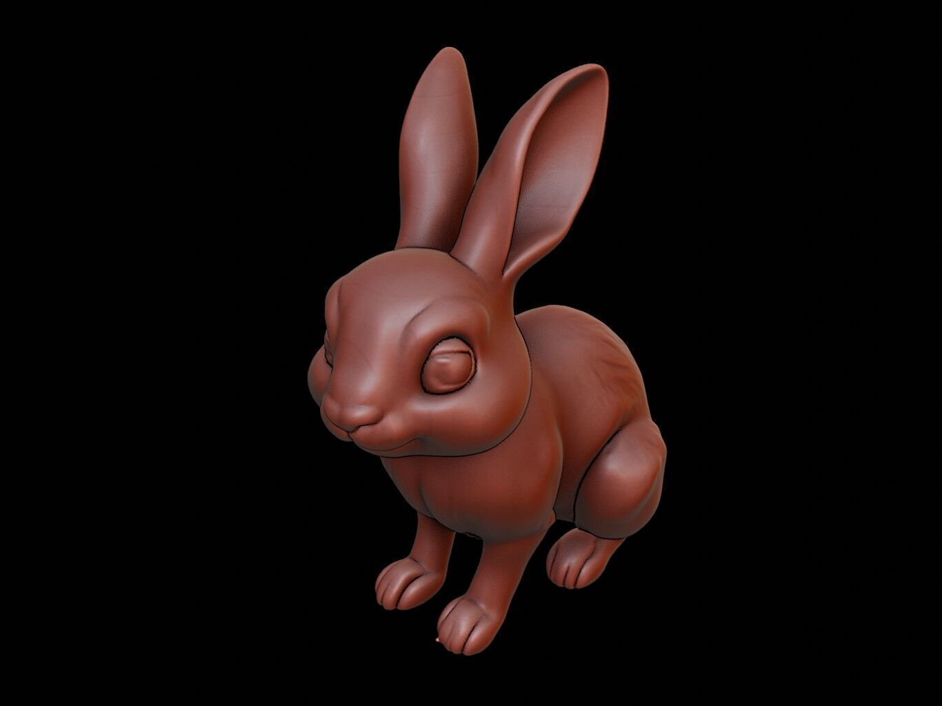Rabbit Animal Sculpture 3D print model_1