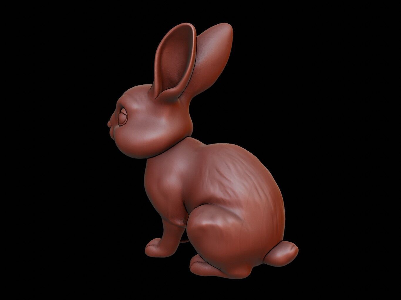 Rabbit Animal Sculpture 3D print model_2