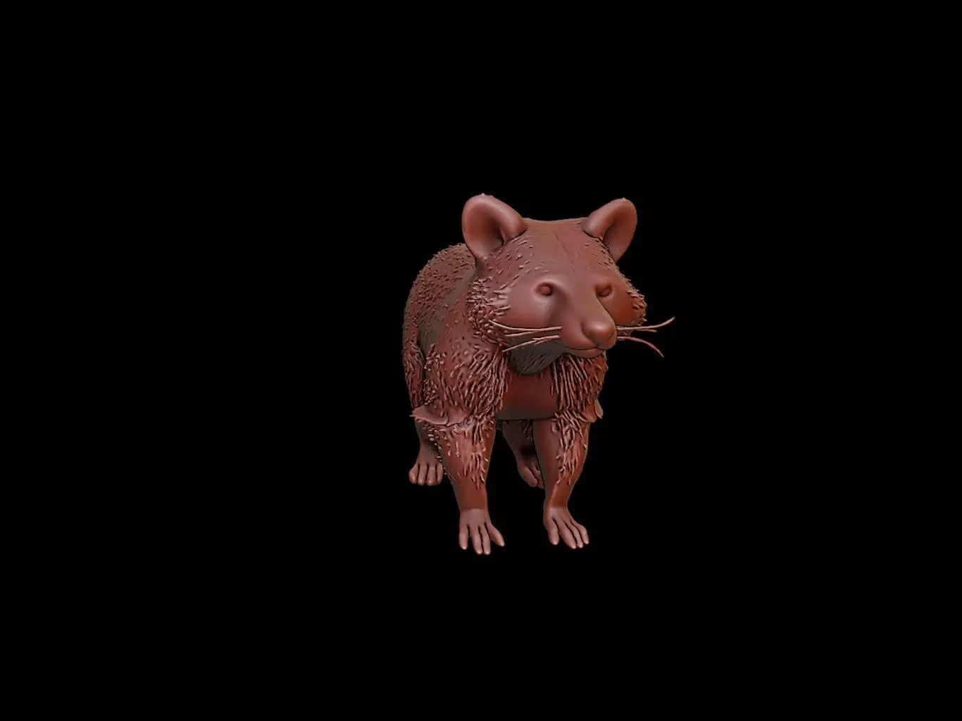 Raccoon Animal Sculpture 3D print model_0