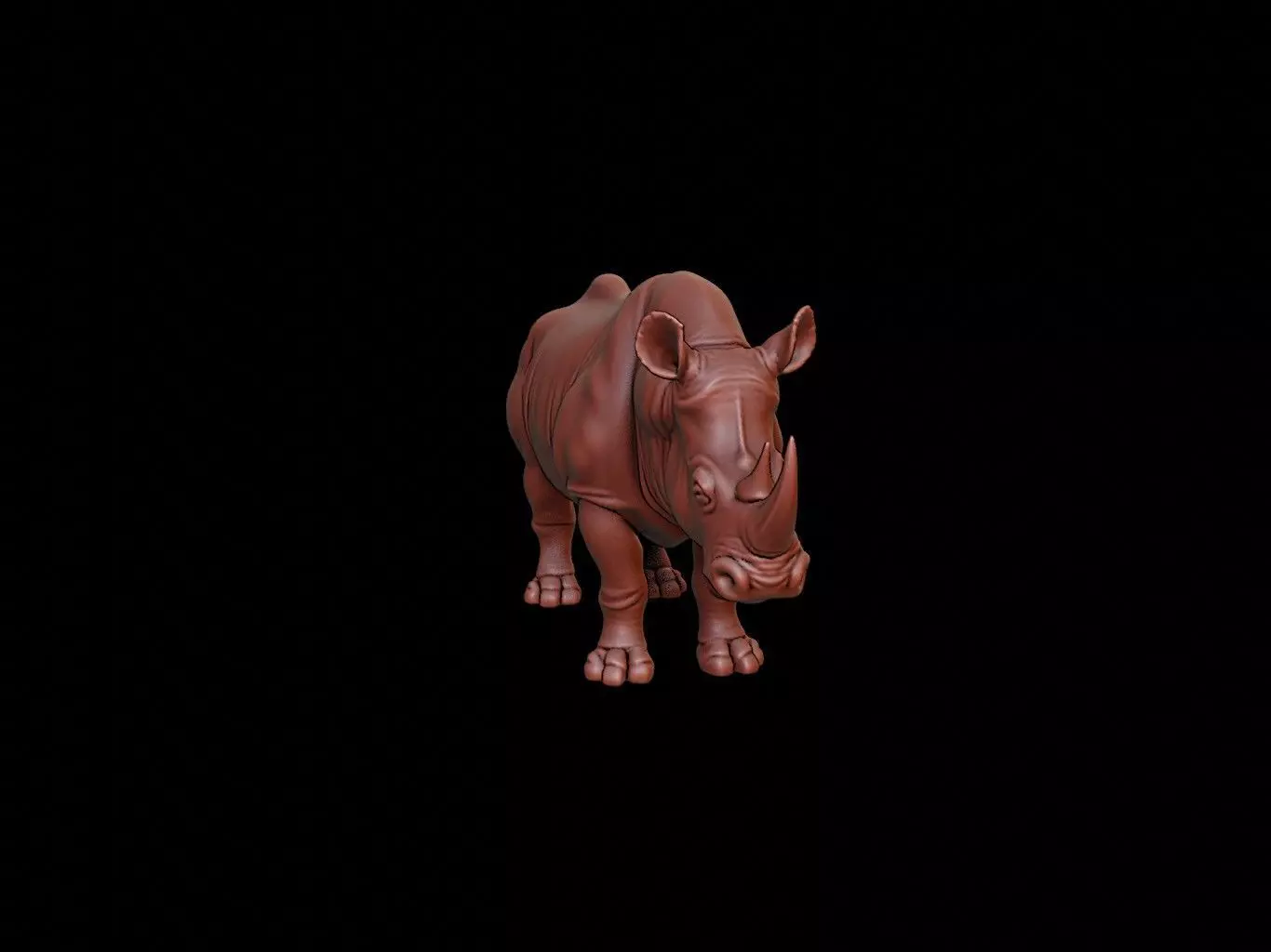 Rhinoceros Animal Sculpture 3D print model_0