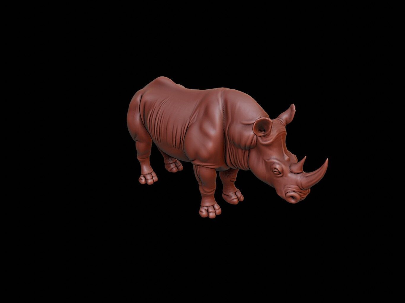 Rhinoceros Animal Sculpture 3D print model_1
