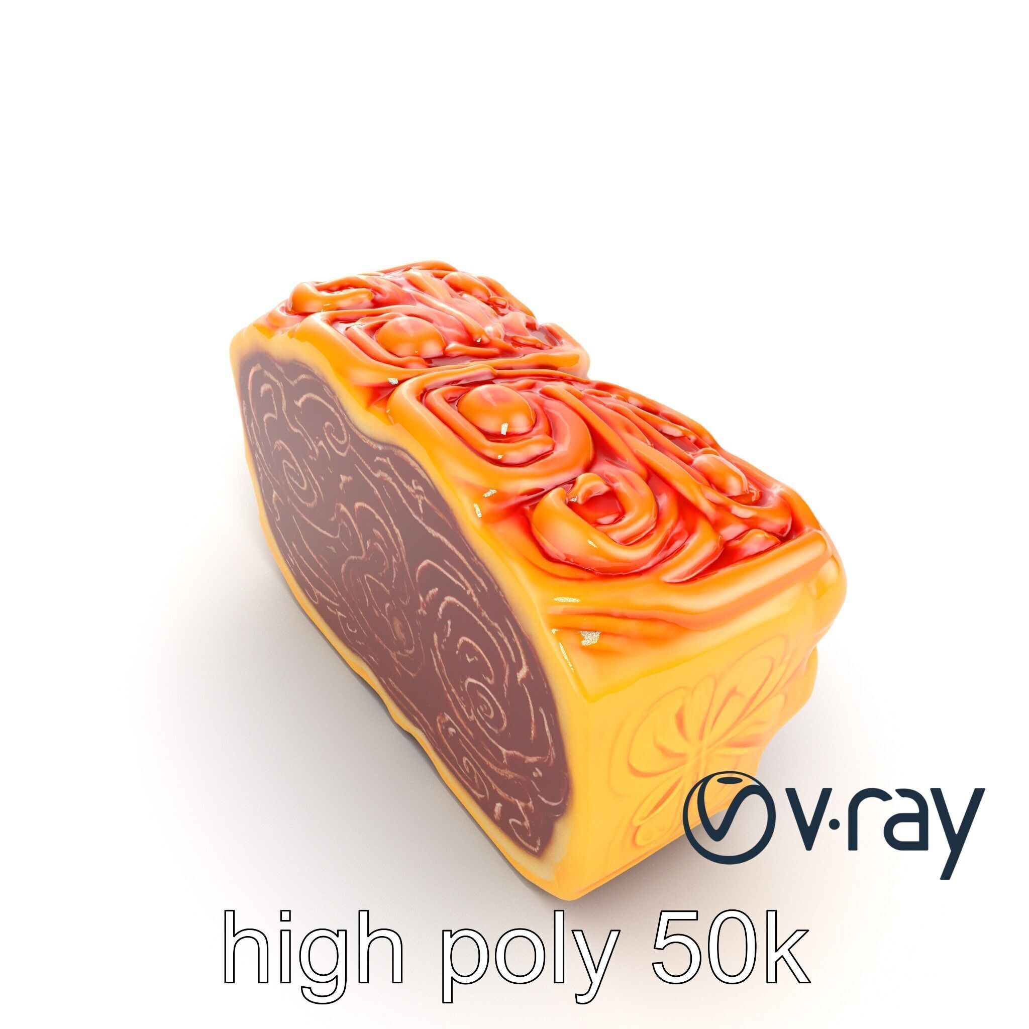 Chinese Mooncake Intricate Design model pack Low-poly 3D model_28