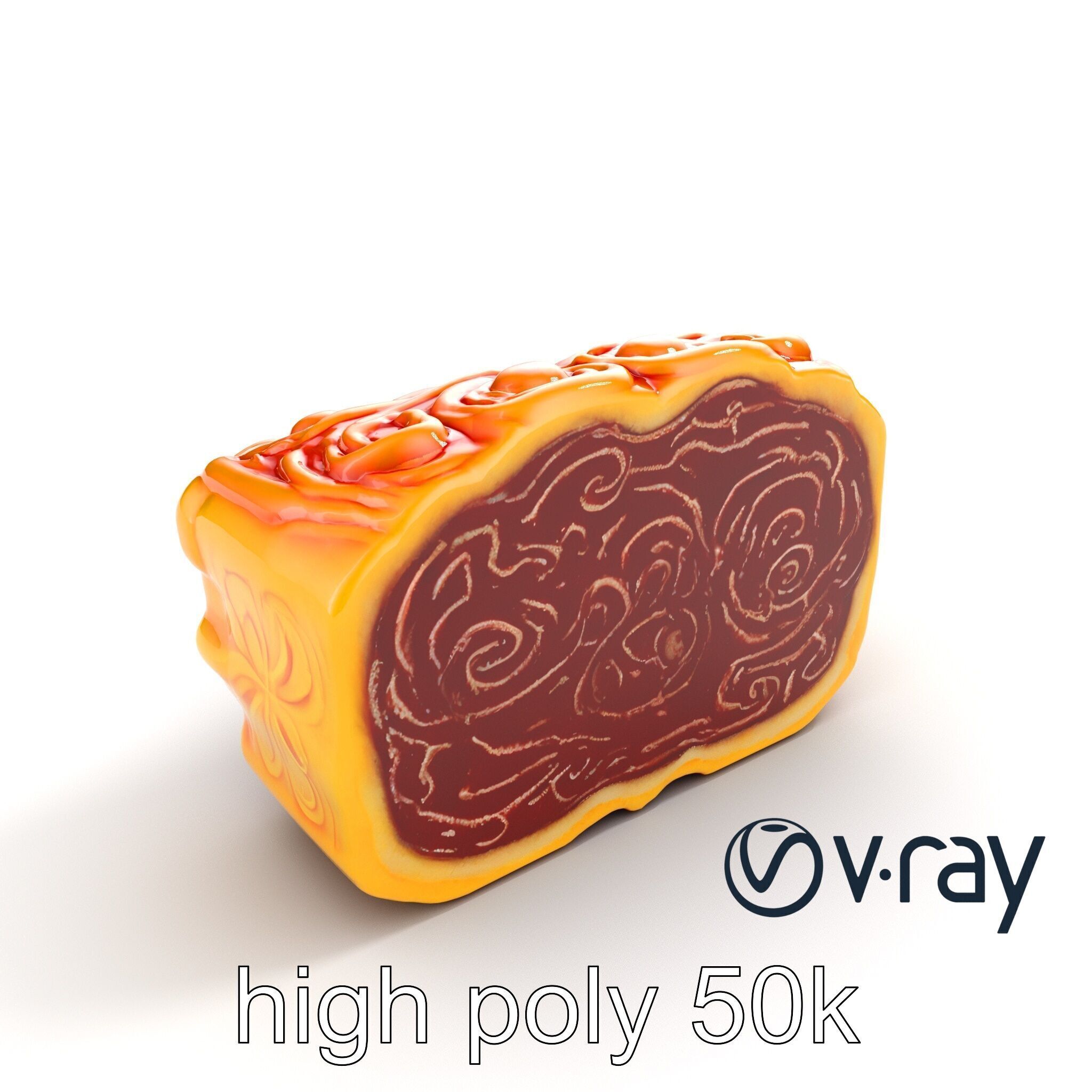Chinese Mooncake Intricate Design model pack Low-poly 3D model_11