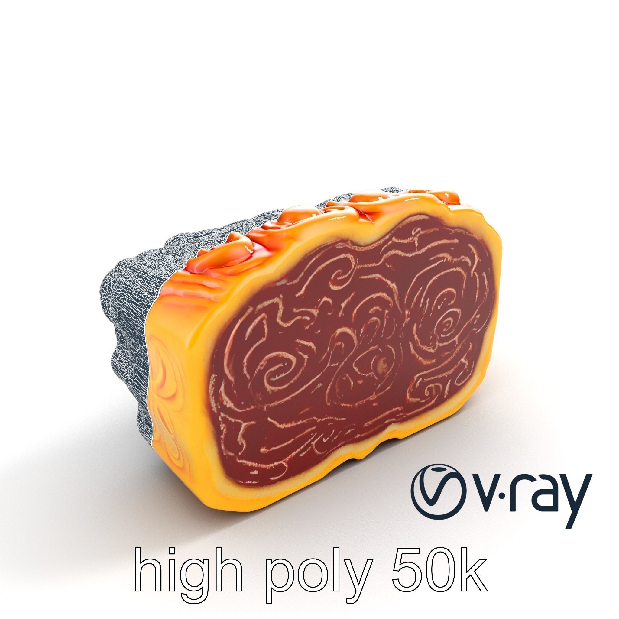Chinese Mooncake Intricate Design model pack Low-poly 3D model_30