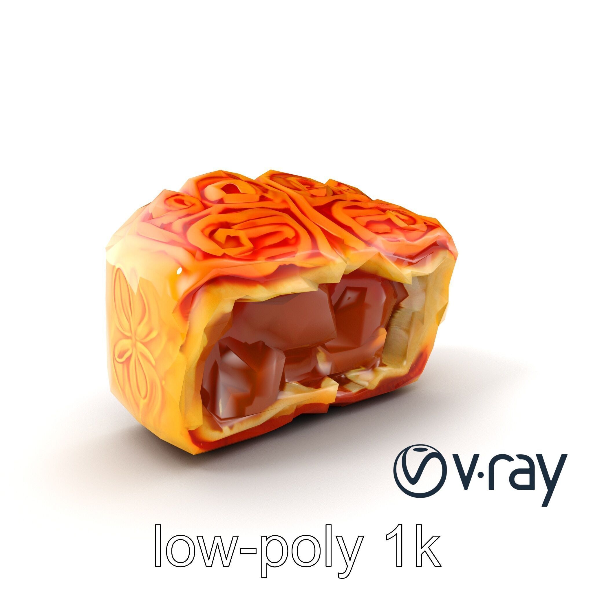 Chinese Mooncake Intricate Design model pack Low-poly 3D model_10